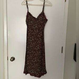 Betsey Johnson Brown Floral Slip Dress